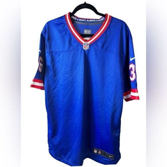 NWOT NIKE NFL New York Giants Blue On Field Football Jersey - Size Large - Picture 1 of 8